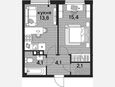 1-комнатная квартира, 39.50 м², 9/16 этаж фото 0