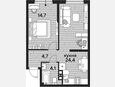2-комнатная квартира, 47.90 м², 3/16 этаж фото 0