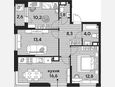 4-комнатная квартира, 67.10 м², 14/16 этаж фото 0
