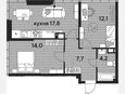 3-комнатная квартира, 55.80 м², 16/16 этаж фото 0