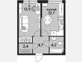 1-комнатная квартира, 37.90 м², 2/19 этаж фото 0