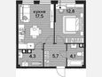 2-комнатная квартира, 44.40 м², 8/19 этаж фото 0