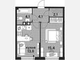 1-комнатная квартира, 39.50 м², 9/19 этаж фото 0