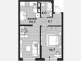 2-комнатная квартира, 47.70 м², 14/19 этаж фото 0