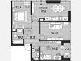 4-комнатная квартира, 69.50 м², 19/19 этаж фото 0