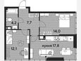 3-комнатная квартира, 55.80 м², 19/19 этаж фото 0