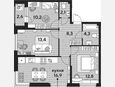 4-комнатная квартира, 68 м², 2/16 этаж фото 0