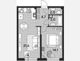 2-комнатная квартира, 45.40 м², 3/16 этаж фото 0