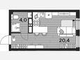 Студия, 24.40 м², 14/16 этаж фото 0