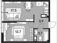 2-комнатная квартира, 37.80 м², 15/16 этаж фото 0