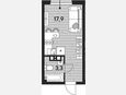 Студия, 21.20 м², 3/16 этаж фото 0