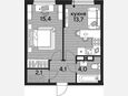 1-комнатная квартира, 39.30 м², 13/16 этаж фото 0