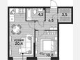 2-комнатная квартира, 45.50 м², 2/16 этаж фото 0