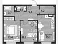 3-комнатная квартира, 59.40 м², 10/16 этаж фото 0