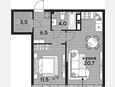 2-комнатная квартира, 46.20 м², 16/16 этаж фото 0