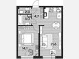 2-комнатная квартира, 45.40 м², 4/16 этаж фото 0