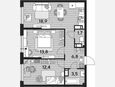 3-комнатная квартира, 57 м², 13/16 этаж фото 0