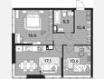3-комнатная квартира, 60.20 м², 15/16 этаж фото 0