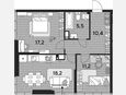 3-комнатная квартира, 62.50 м², 16/16 этаж фото 0