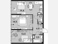 3-комнатная квартира, 58.80 м², 16/16 этаж фото 0