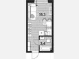Студия, 21.70 м², 2/16 этаж фото 0