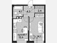 1-комнатная квартира, 37.50 м², 8/16 этаж фото 0