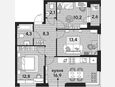 4-комнатная квартира, 68 м², 2/16 этаж фото 0