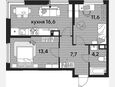 3-комнатная квартира, 53.50 м², 13/16 этаж фото 0