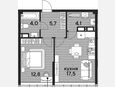 2-комнатная квартира, 44.10 м², 15/16 этаж фото 0
