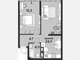 2-комнатная квартира, 48.90 м², 16/16 этаж фото 0