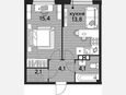 1-комнатная квартира, 39.50 м², 9/16 этаж фото 0
