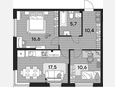 3-комнатная квартира, 60.80 м², 2/16 этаж фото 0