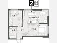 3-комнатная квартира, 53.50 м², 10/16 этаж фото 0