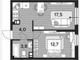 2-комнатная квартира, 38 м², 7/16 этаж фото 0