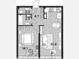 2-комнатная квартира, 45.10 м², 14/16 этаж фото 0
