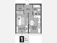 1-комнатная квартира, 38.40 м², 16/16 этаж фото 0