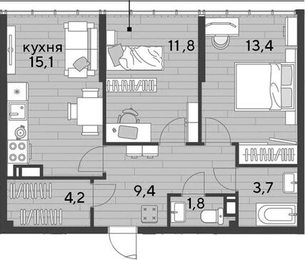 3-комн. квартира фото 0