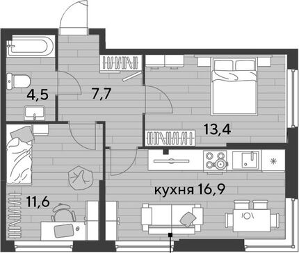 3-комн. квартира фото 0