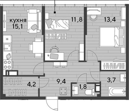 3-комн. квартира фото 0