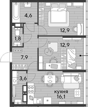 3-комн. квартира фото 0