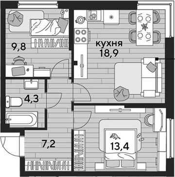 3-комн. квартира фото 0