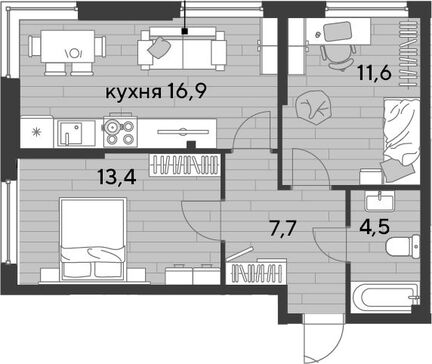 3-комн. квартира фото 0