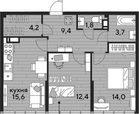 3-комн. квартира фото 0