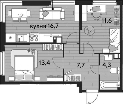 3-комн. квартира фото 0