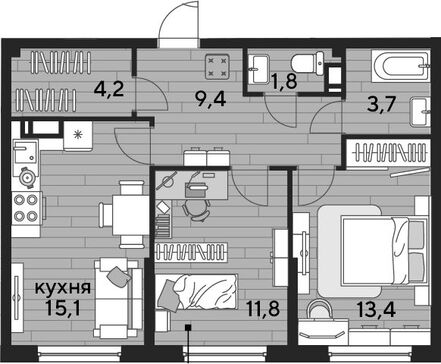 3-комн. квартира фото 0