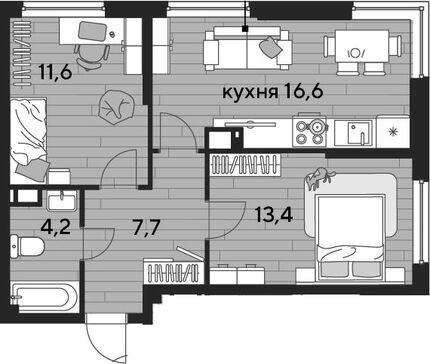 3-комн. квартира фото 0