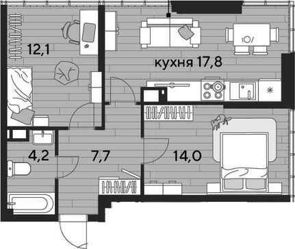 3-комн. квартира фото 0