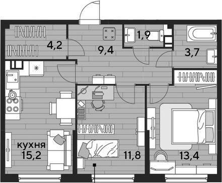 3-комн. квартира фото 0