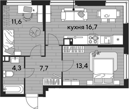 3-комн. квартира фото 0
